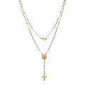 Colar Terço Metal Dourado no Vidrinho