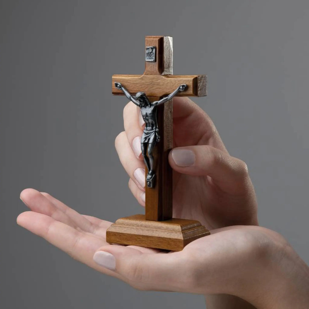 Crucifixo de Mesa em Madeira 12cm Tradicional Onix