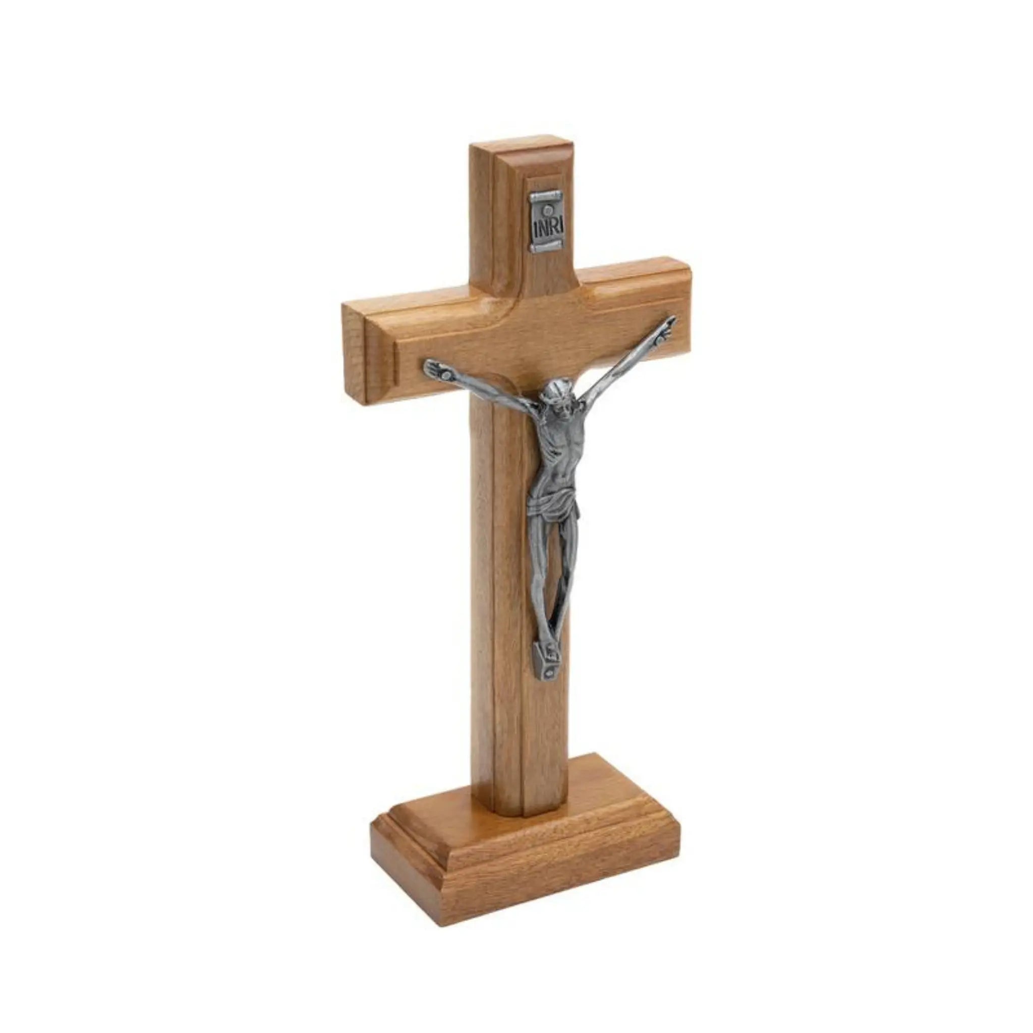 Crucifixo de Mesa em Madeira Tradicional 17cm Onix