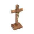 Crucifixo de Mesa em Madeira Tradicional 17cm Ouro Velho