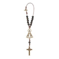 Dezena com Fecho Mesclada 8mm Marrom Nossa Senhora Aparecida