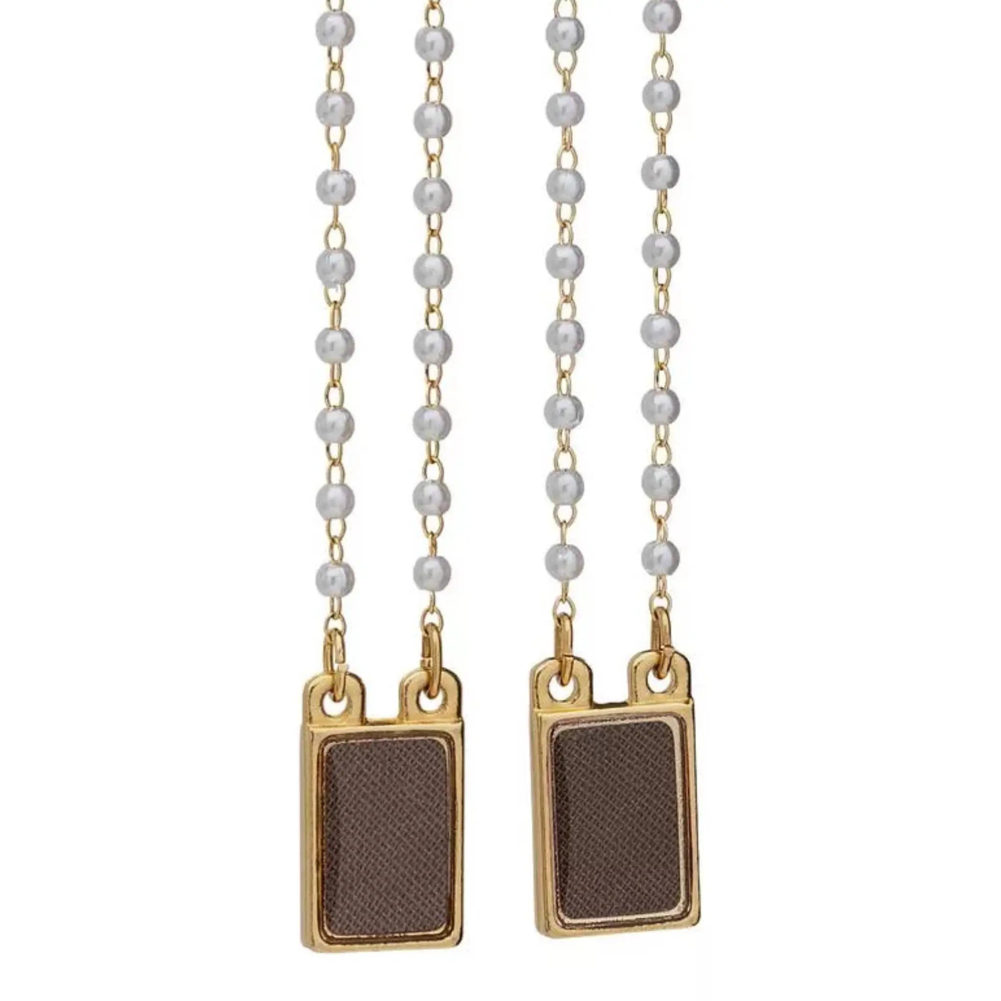 Escapulário Metal Dourado com Pérolas 3mm