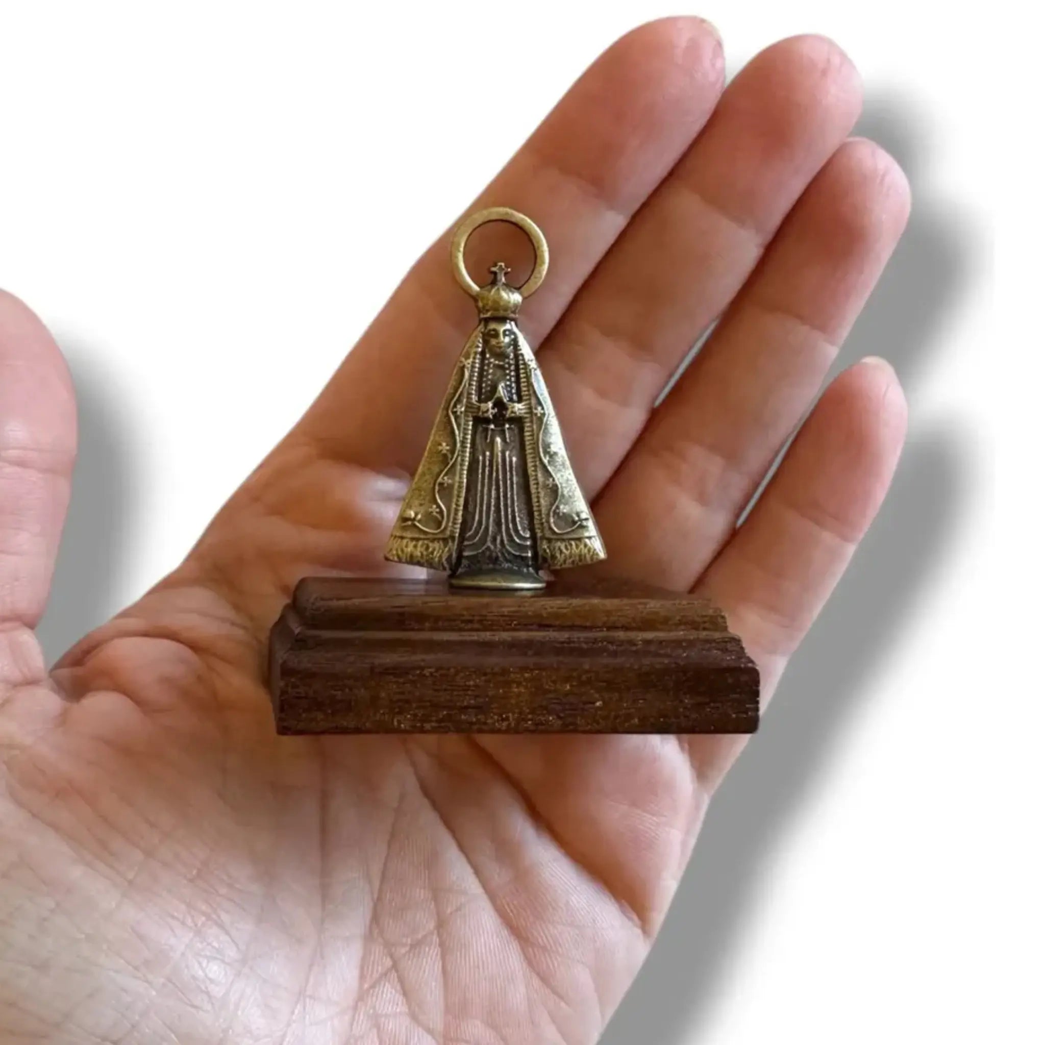Imagem N. Senhora Aparecida com Pedestal Ouro Velho