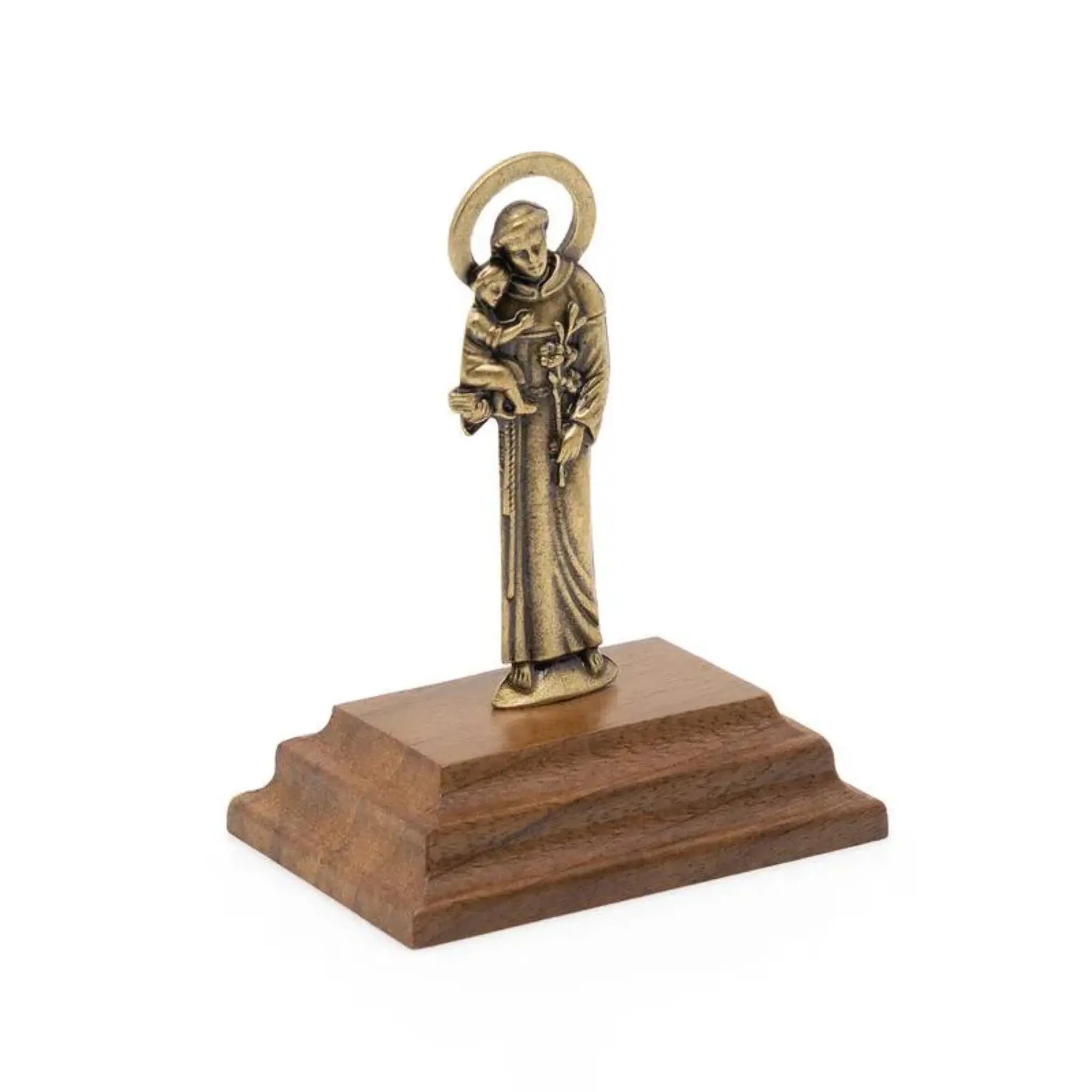Imagem Santo Antônio com Pedestal Ouro Velho