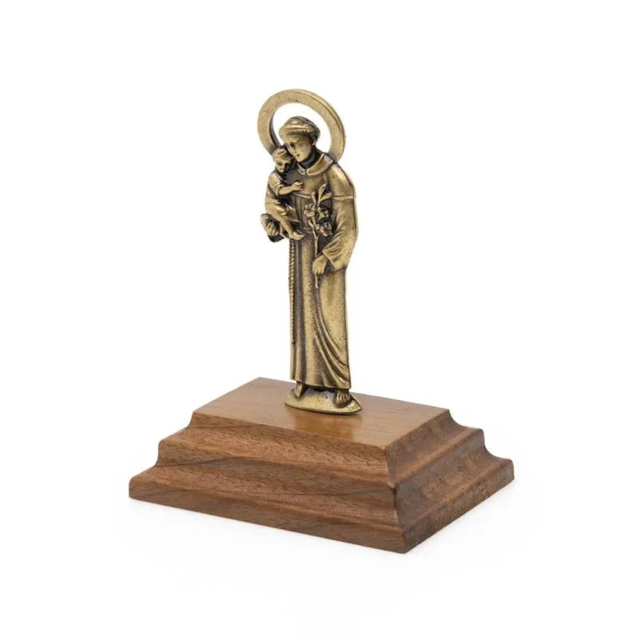 Imagem Santo Antônio com Pedestal Ouro Velho