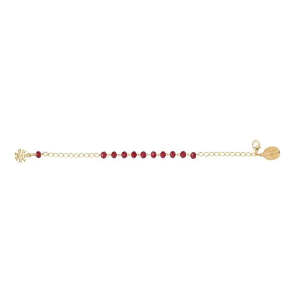 Pulseira Dezena Cristal 6mm Vermelho N Sra Graças