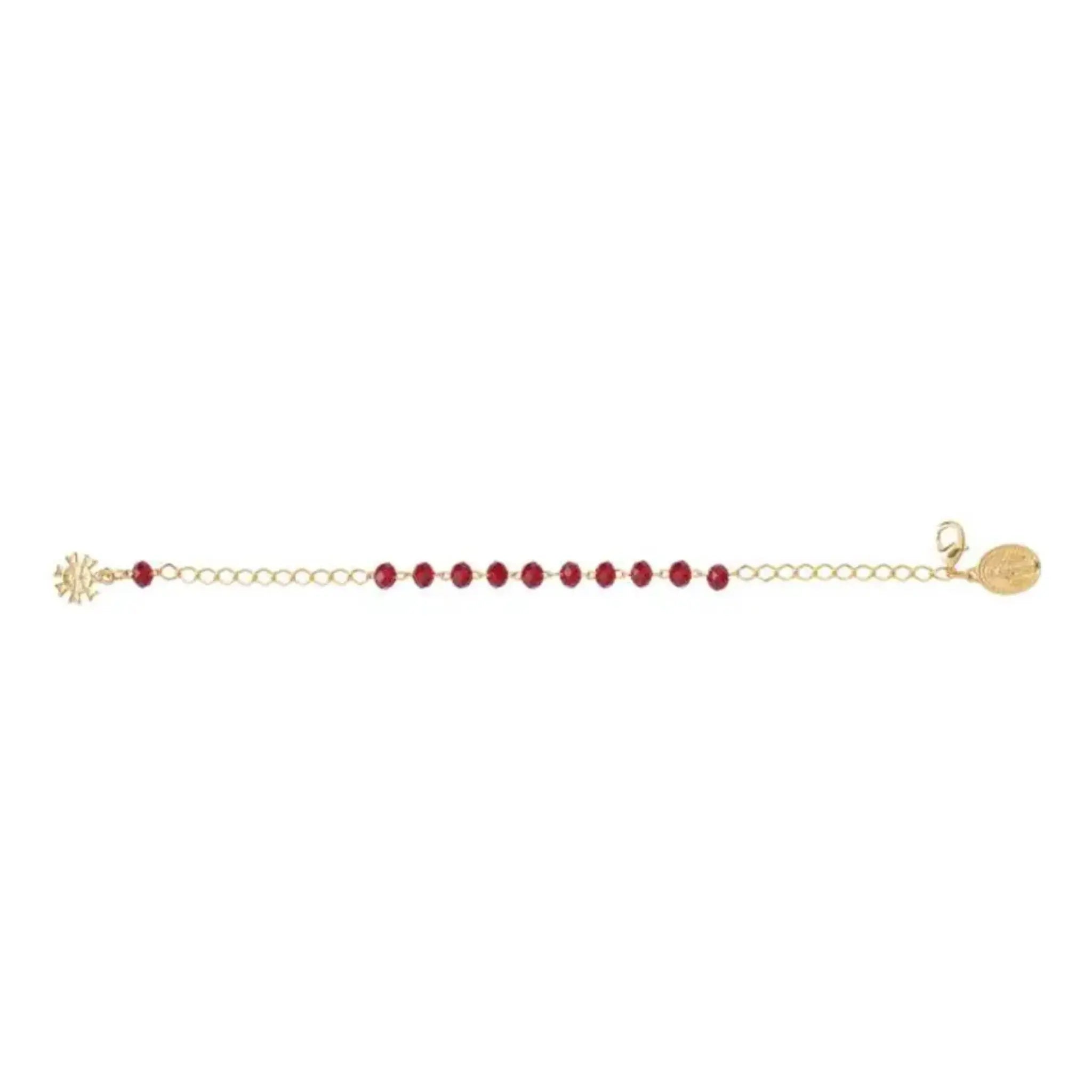 Pulseira Dezena Cristal 6mm Vermelho N Sra Graças