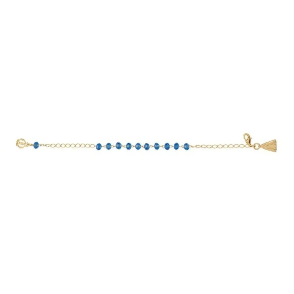 Pulseira Dezena em Cristal 6mm Azul Nossa Senhora Aparecida