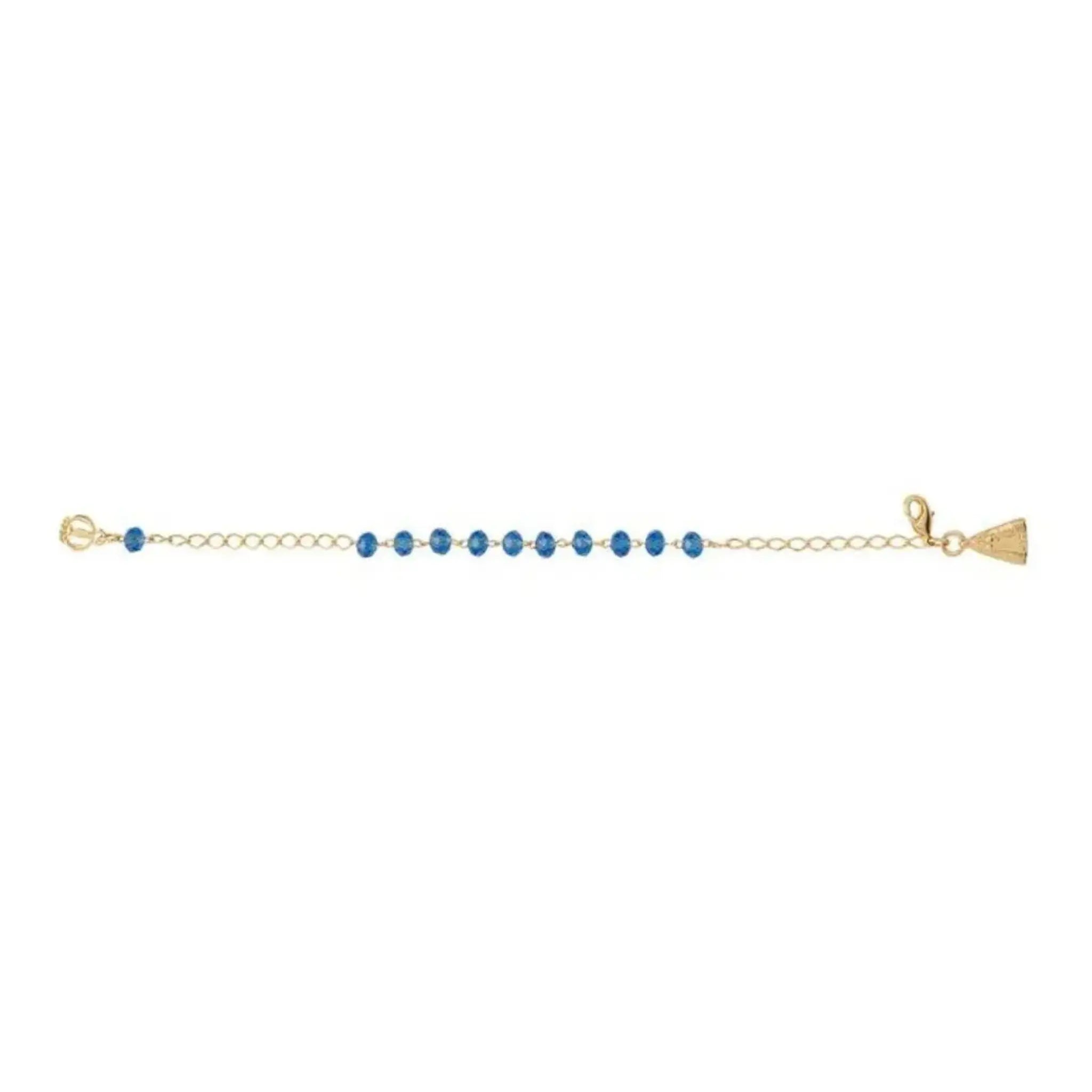 Pulseira Dezena em Cristal 6mm Azul Nossa Senhora Aparecida