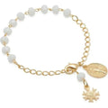 Pulseira Dezena em Cristal 6mm Branca Nossa Senhora das Graças