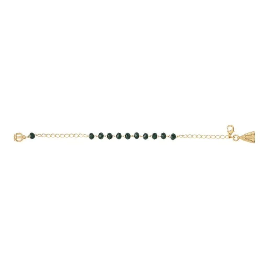 Pulseira Dezena Cristal Vidro Verde Escuro N Senhora Aparecida