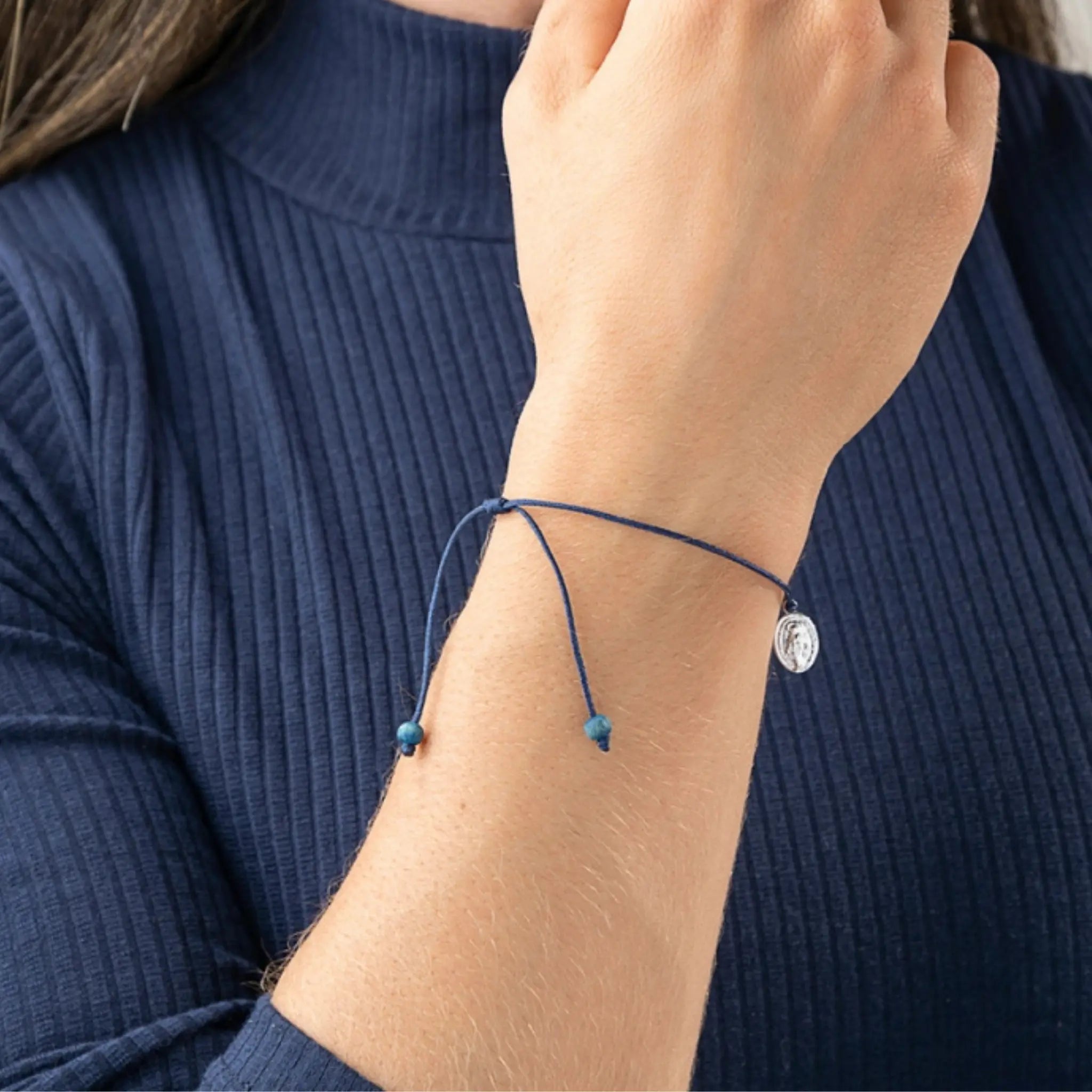 Pulseira Nossa Senhora das Graças Azul Marinho