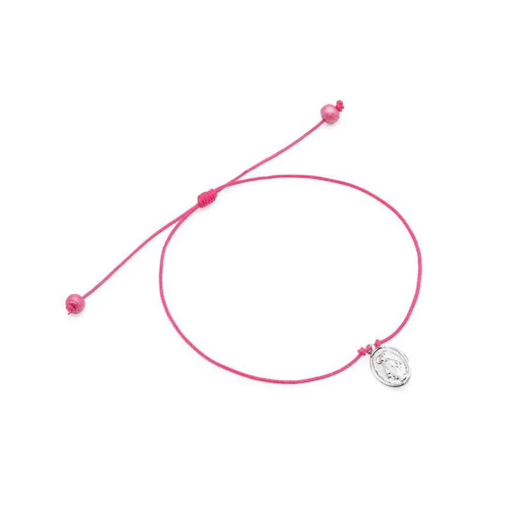 Pulseira Nossa Senhora das Graças Prata e Pink