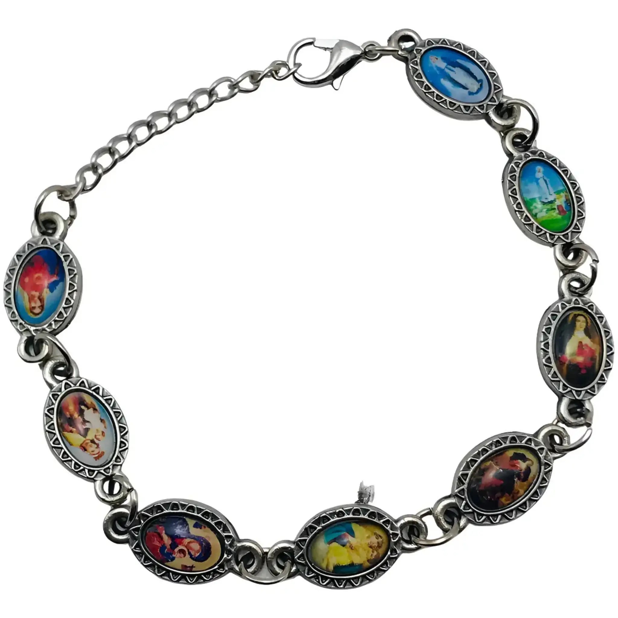 Pulseira Proteção Santos Católicos em Níquel