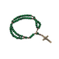 Pulseira Terço Acampamento em Madeira Verde