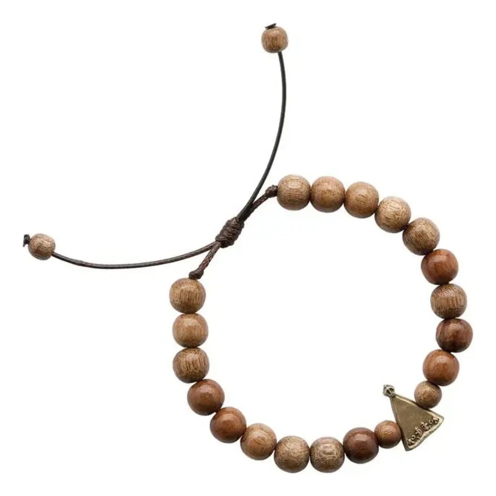 Pulseira em Madeira Imbuia N Sra Aparecida Ouro Velho
