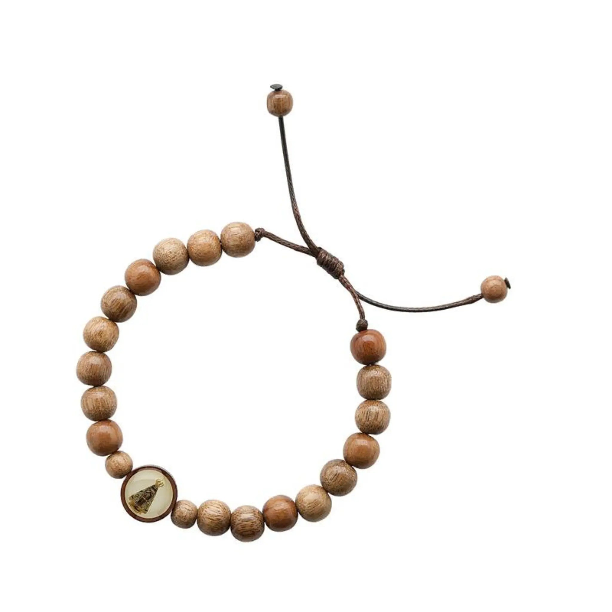 Pulseira em Madeira Imbuia Resinada Nossa Senhora Aparecida