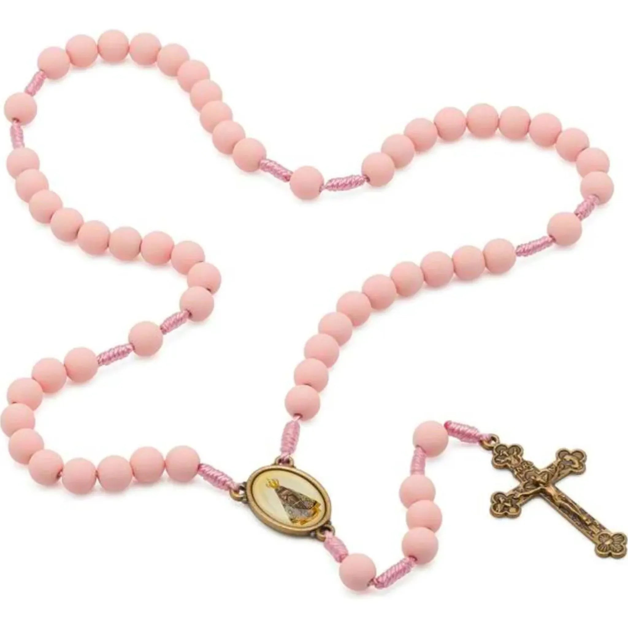 Terço Nossa Senhora Aparecida Rosa Fosco